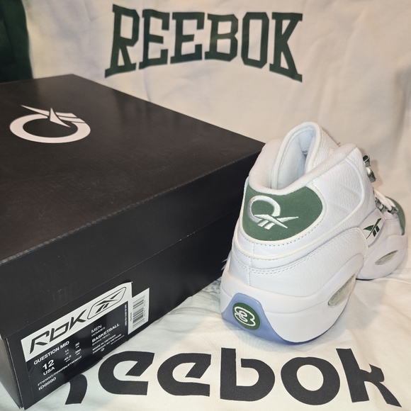 SOLD!! Mens Reebok Allen Iverson Question Mid Pine Green/White - Picture 10 of 10